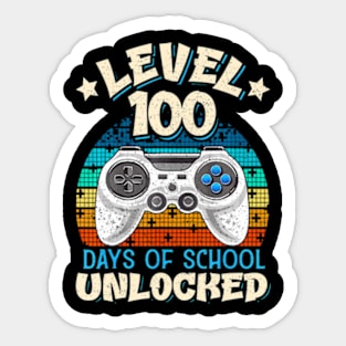 Level 100 Days Of School Unlocked 100th Day Video Gamer Sticker